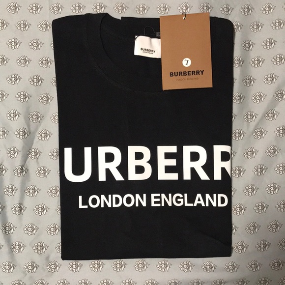 Burberry logo Black Men's T-Shirt Large - Picture 2 of 6